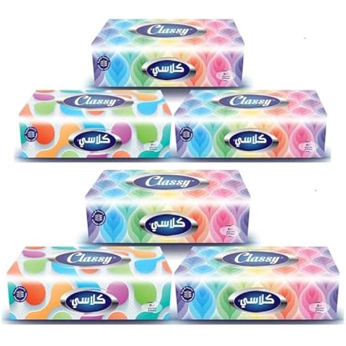 Classy Smart Facial Tissue 500-Pieces, 6-Pack